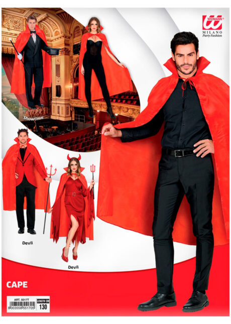 cape rouge halloween, cape de diable halloween, Cape Rouge de Diable, 130 cm