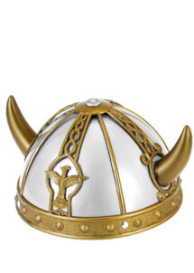 casque viking, casques de viking, chapeaux de vikings, casques à cornes, coiffes de viking, accessoire déguisement viking, Casque de Viking, Argent et Or