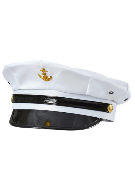 casquette de capitaine, accessoire déguisement de capitaine marin, casquette capitaine de la marine, casquettes de marins, casquettes de marine, Casquette de Capitaine avec Ancre Dorée