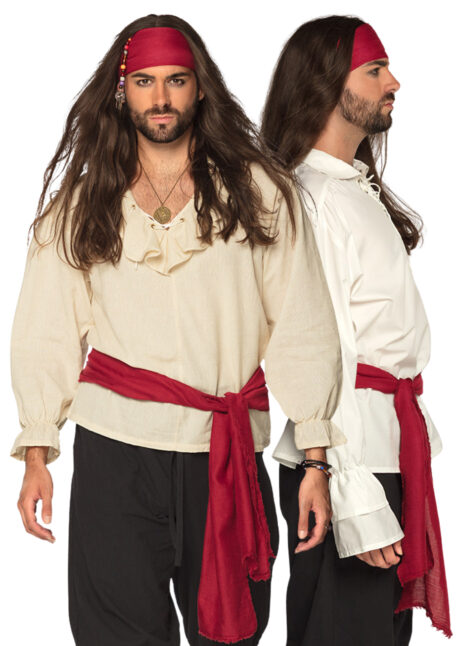 ceinture pirate, bandeau pirate, accessoire déguisement pirate, Ceinture et Bandeau de Pirate, Rouge Foncé