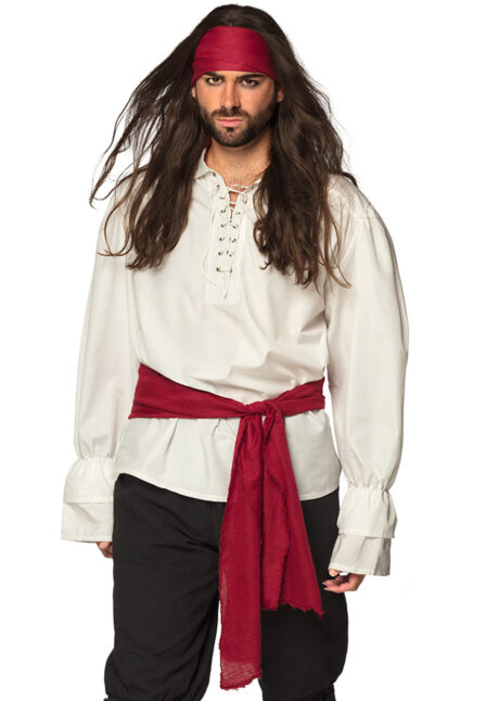 ceinture pirate, bandeau pirate, accessoire déguisement pirate, Ceinture et Bandeau de Pirate, Rouge Foncé