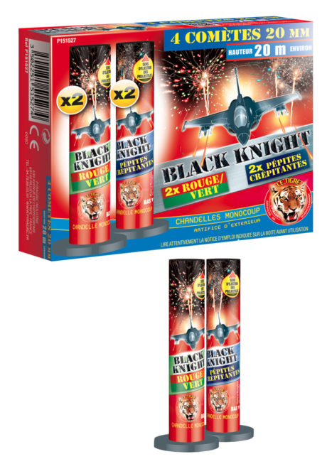 feu d'artifice chandelle mono coup, feu d'artifice bombe, feu d'artifice mortier, acheter feux d'artifices paris, chandelles d'artifice, artifice pyragric, Feux d’Artifices, Chandelles Black Knight Monocoup