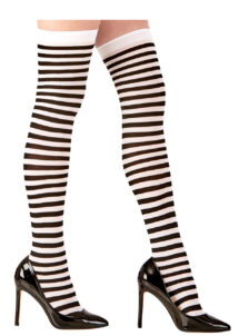 chaussettes sorcières, collants, bas rayés noirs et blancs, collants de sorcières