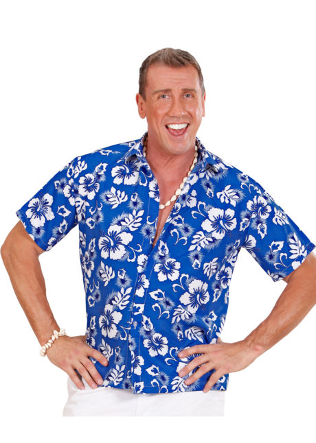 chemise hawaï homme, chemise hawaïenne homme, Hawaii, déguisement hawaïen homme, Chemise Hawaïenne, Bleue