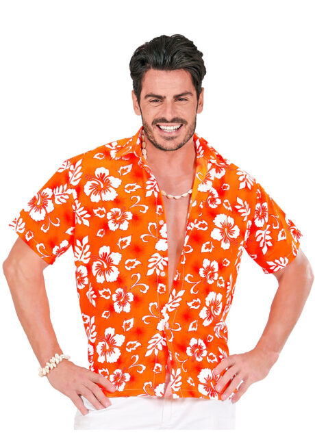 chemise hawaï homme, chemise hawaïenne homme, Hawaii, déguisement hawaïen homme, Chemise Hawaïenne, Orange