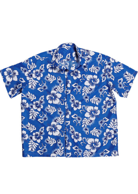 chemise hawaï homme, chemise hawaïenne homme, accessoire hawaï déguisement, soirée hawaï, accessoire déguisement soirée tropicale, colliers hawaïens, déguisement hawaïen homme, Chemise Hawaïenne, Bleue