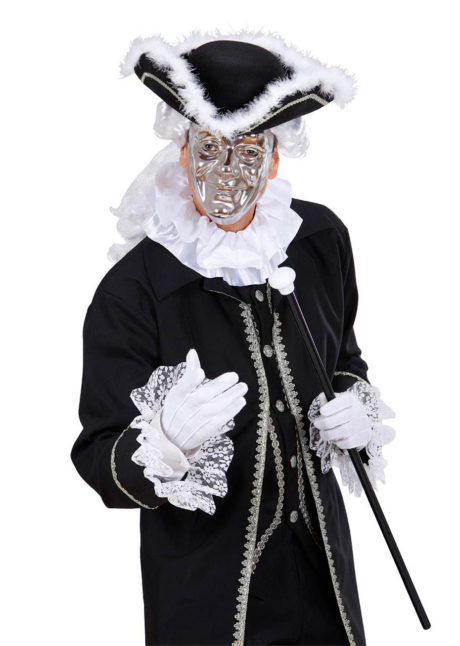 accessoire déguisement, col fraise en satin, jabot, col de marquis, faux col, accessoires marquis, accessoire carnaval de venise, Col Fraise Satiné