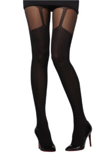 collant jarretelle, collant noir jarretelle, collant déguisement, accessoire déguisement, collants noirs, accessoires déguisements, Collants Noirs, Jarretelle Imprimée
