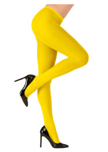 collant fluo, collant déguisement, collants fluos, accessoire fluo, accessoire déguisement, collant jaune fluo