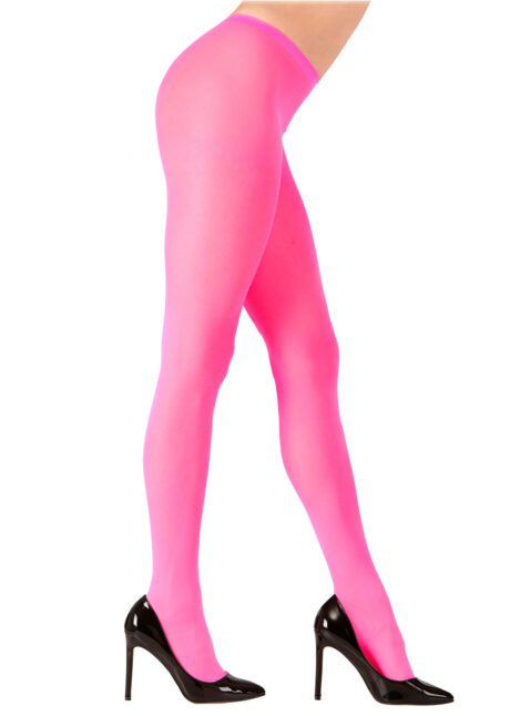 collants roses, collant opaque, collant uni, collant déguisement, accessoire déguisement, collant rose fluo, Collant Fluo, Rose