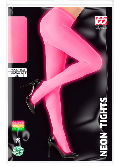 collants roses, collant opaque, collant uni, collant déguisement, accessoire déguisement, collant rose fluo, Collant Fluo, Rose