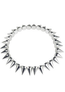 collier rock, collier punk, collier à pointe, collier clous, Collier à Pointes Argent, Punk Rock