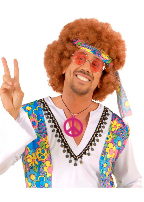 collier hippie déguisement, collier hippie et boucles d'oreilles hippies, collier peace and love, accessoires déguisement hippie, accessoires hippie, collier déguisement hippie, collier déguisement années 70, Collier Hippie, Couleurs Fluos