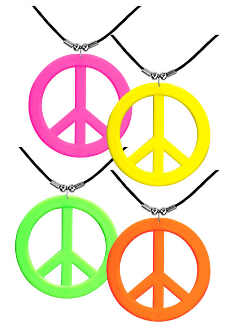 collier hippie peace and love, collier hippie, accessible hippie déguisement, Collier Hippie, Couleurs Fluos