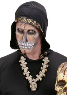 accessoires pirates, collier os et cranes, collier têtes de mort, collier de déguisement, bijoux pas cher halloween, accessoires halloween, collier fausses têtes de mort, accessoires pirates, Collier Têtes de Mort et Os
