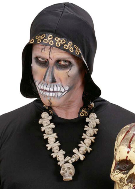 collier crânes, Collier Os, collier Halloween, Collier Têtes de Mort et Os