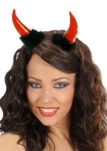 cornes de diable, accessoire déguisement halloween, accessoire diable déguisement, cornes de diables halloween, Cornes de Diable, Rouges, Vinyle et Plumes