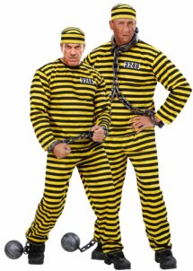 déguisement de Dalton, costume de prisonnier, Déguisement Prisonnier Rayé Jaune et Noir – Style Dalton