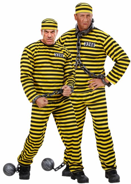 déguisement de Dalton, costume de prisonnier, costume Dalton, Déguisement Prisonnier Rayé Jaune et Noir