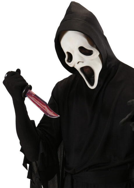 faux couteau, couteau de boucher factice, arme factice, fausses armes, faux couteau de déguisement, armes de déguisements, fausses armes, faux couteau de boucher, faux poignard, faux couteau avec sang, couteau de boucher en plastique, faux couteau sanglant, faux couteau ensanglanté, fausse arme halloween, Couteau avec Faux Sang Liquide, Ghost Face Scream