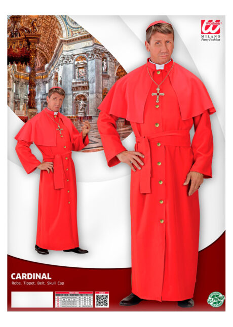 déguisement de cardinal, costume cardinal homme, déguisement cardinal homme, déguisement religieux homme, costume de religieux homme, Déguisement de Cardinal, Rouge