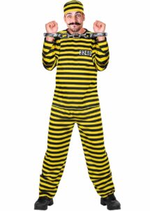 déguisement de Dalton, costume de prisonnier, Déguisement Prisonnier Rayé Jaune et Noir – Style Dalton