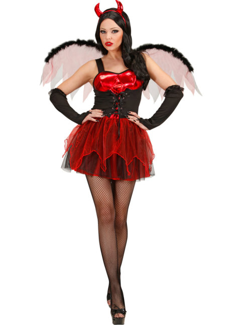De Luxe Costume Diable Femme Long Diables Robe Glamour Déguisement Halloween 