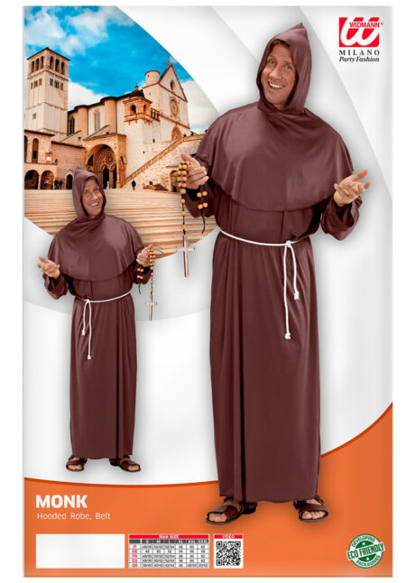 déguisement de moine, costume de moine, déguisement religieux homme, costume religieux homme, déguisement de moine adulte, Déguisement de Moine