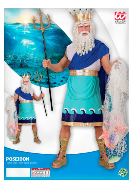 déguisement Poseidon, déguisement dieu de la mer, costume dieu romain, Déguisement de Dieu Grec, Poséidon, ou Romain Neptune