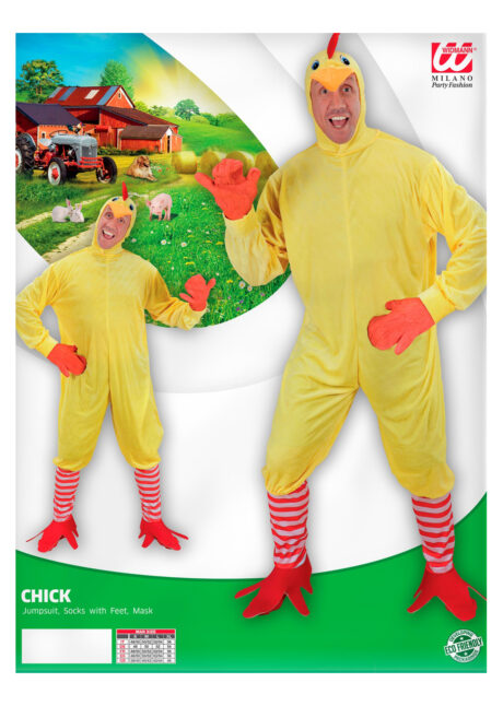 déguisement de poulet, déguisement poulet homme, déguisement animal homme, déguisement adulte animaux, costume de poulet, Déguisement de Poulet, Combinaison avec Chaussettes