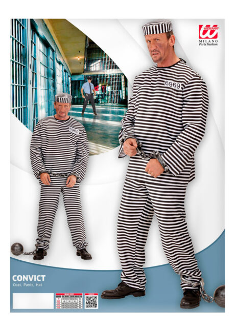 déguisement de prisonnier, déguisement bagnard homme, costume prisonnier adulte, déguisement prisonnier, Déguisement de Prisonnier Bagnard
