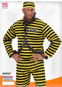 déguisement de Dalton, costume de prisonnier, Déguisement Prisonnier Rayé Jaune et Noir – Style Dalton