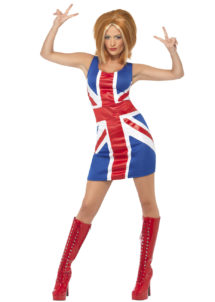 déguisement robe anglaise, déguisement drapeau anglais femme, déguisement union jack femme, déguisement anglais femme, Déguisement Miss Drapeau Anglais