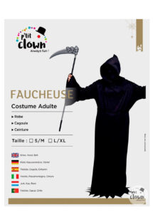 déguisement mort halloween, costume halloween homme, déguisement faucheuse