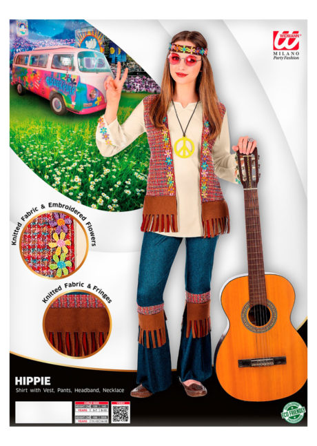 déguisement hippie fille, costume hippie fille, déguisement hippie enfant, Déguisement de Hippie, Fille