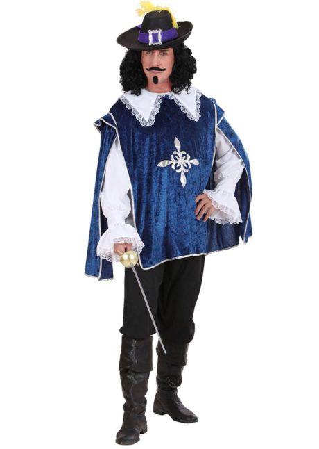 déguisement de mousquetaire, costume mousquetaire homme, tunique mousquetaire adulte, déguisement de mousquetaire, Déguisement de Mousquetaire, Bleu