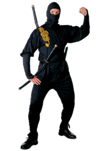 déguisement de ninja homme, déguisement de ninja adulte, costume de ninja, déguisement japonais homme, déguisement asie adulte, Déguisement de Ninja, Noir et Or