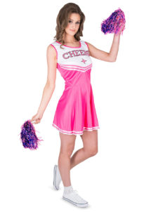 déguisement pompom girl, déguisement cheerleader, costume de pompom girl, costume de cheerleader, Déguisement Pom Pom Girl, Cheerleader Rose, et Pompons