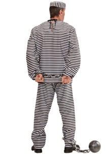 déguisement de prisonnier, déguisement bagnard homme, costume prisonnier adulte, déguisement prisonnier