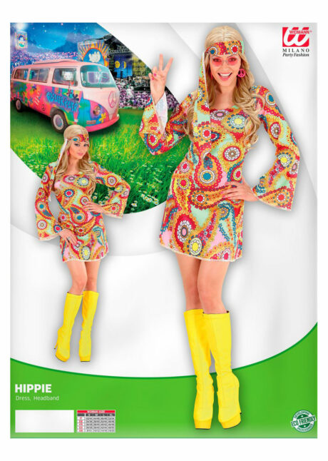 déguisement hippie femme, costume de hippie femme, déguisement robe hippie femme, soirée à thème hippie, Déguisement Hippie Girl, 70s