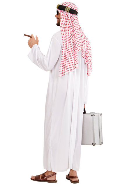 déguisement de prince arabe, déguisement oriental, déguisement sheik arabe, costume sheik arabe, déguisement roi du pétrole, Déguisement de Sheik Arabe, Foulard Rouge et Blanc