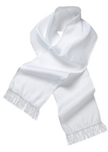 écharpe blanche de dandy, écharpe blanche en satin, écharpe gangster, écharpe années 30, accessoire années 30