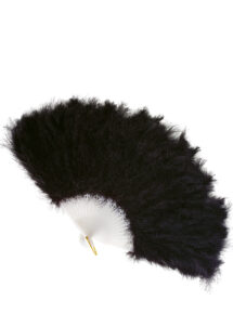 éventail en plumes noires, accessoires en plumes, éventails de déguisement, accessoires carnaval, accessoires années 30, Eventail en Plumes Noires