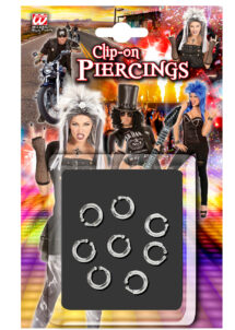 piercings, faux piercings, accessoire punk, boucles d'oreilles nez, Piercings Punk x 8, Clips