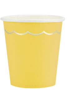 gobelets jaunes, gobelets en carton belle qualité, gobelets jetables