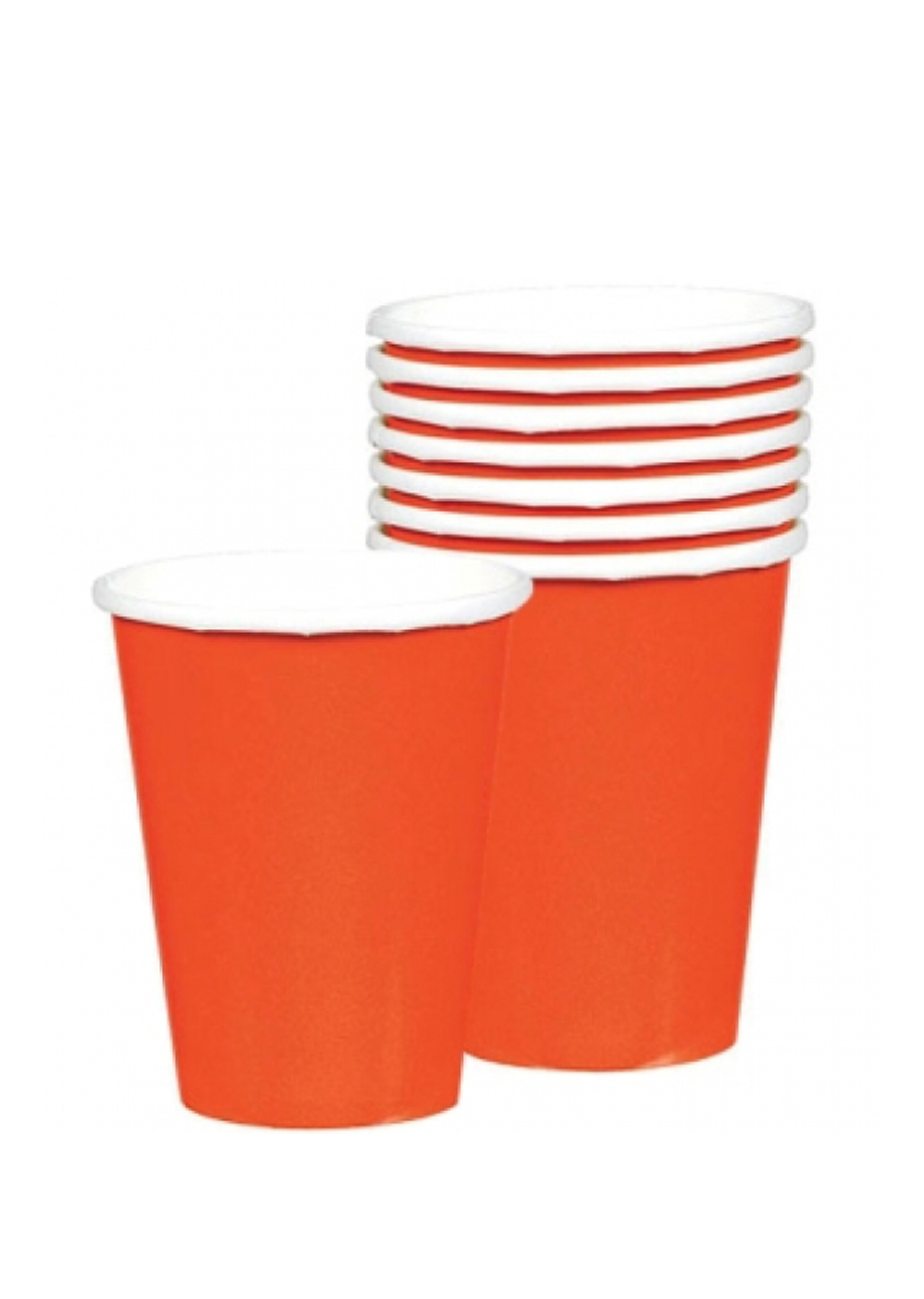 Vaisselle Jetable, Orange, Gobelets Aux Feux de la Fête Paris