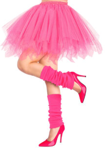 jambières rose fluo, jambières roses, guêtres années 80 rose