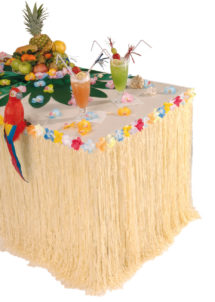jupe de table hawai, décorations hawaïennes, décorations hawai