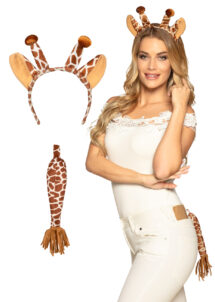 kit de girafe, accessoire déguisement de girafe, accessoire girafe, oreilles de girafe déguisement, queue de girafe déguisement