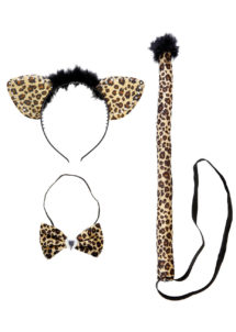 kit de léopard déguisement, accessoire déguisement de léopard, accessoire léopard déguisement, oreilles de léopard déguisement, queue de léopard déguisement